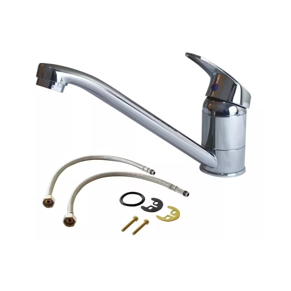 Grifería de cocina Monocomando de mesada Valencia Gris Brillante Grifería De Cocina Monocomando De Mesada Valencia Gris Brillante