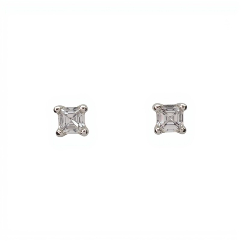 Caravanas Cuadrado-Plata 925-Piedra Zirconia-CA3100 conpiedra