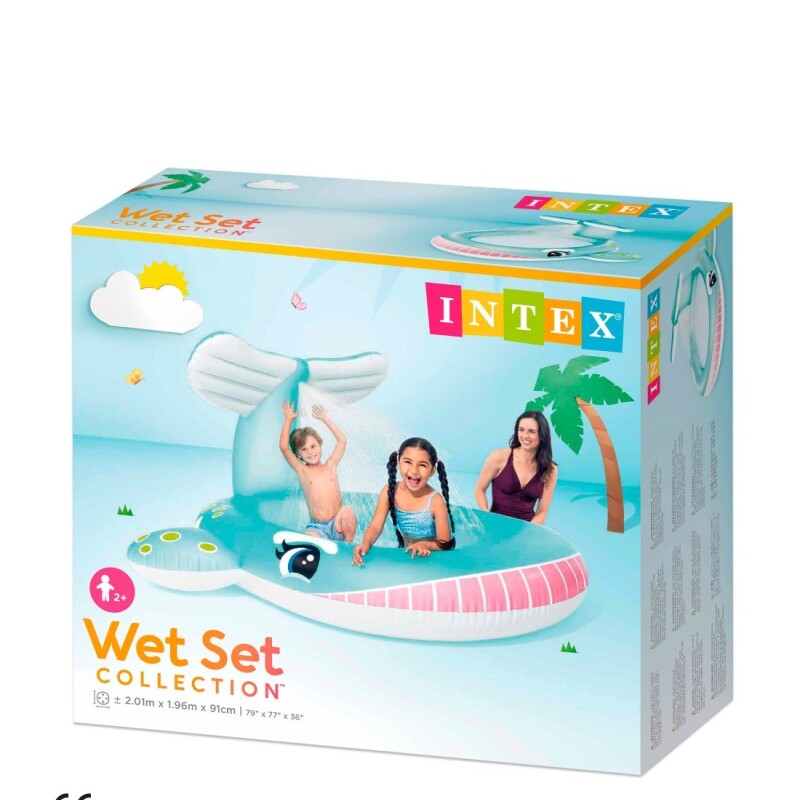 INTEX PISCINA INFLABLE INFANTIL BALLENA C/SPRAY ASPERSOR 201X196X91 CMS 200 LTS Intex Piscina Inflable Infantil Ballena C/spray Aspersor 201x196x91 Cms 200 Lts