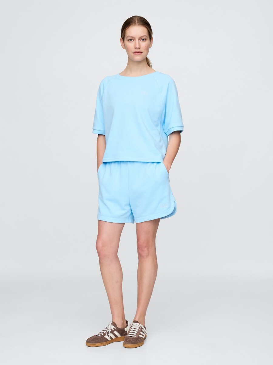Short Sin Felpa Logo Gap Mujer - Chlorine Blue 