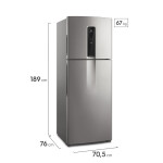 Refrigerador Frío Seco 508 Lts Inox S/D INVERTER Gris