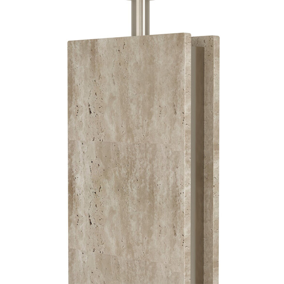 Lámpara de mesa base de piedra y pantalla de lino EG5610