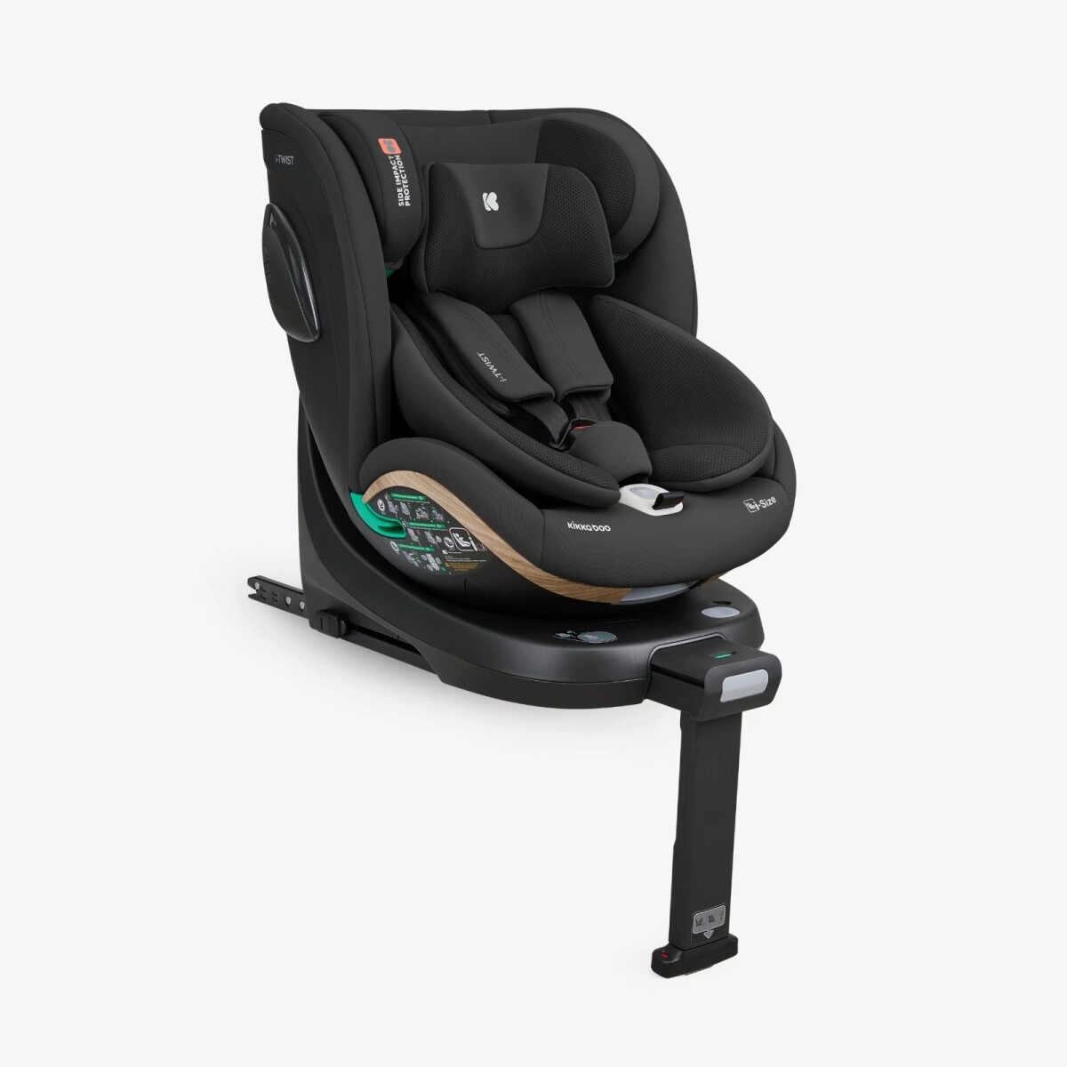 Butaca i-TWIST KIKKABOO ISOFIX 360 0-36kg C LEG SUPPORT - black 