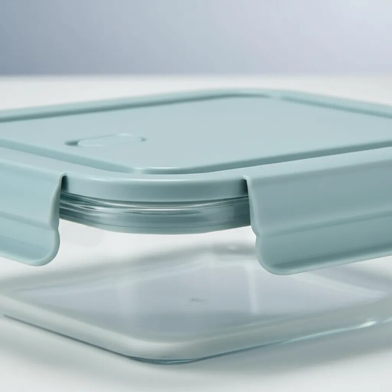 Recipiente Rectangular de Vidrio C/Trabas 680 ML - X-BX1002 Recipiente Rectangular de Vidrio C/Trabas 680 ML - X-BX1002