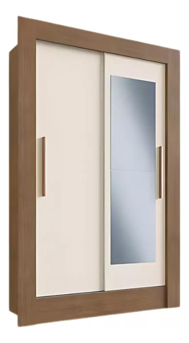 Ropero Placard 2 Puertas Corredizas C/espejo Dormitorio - Marrón 