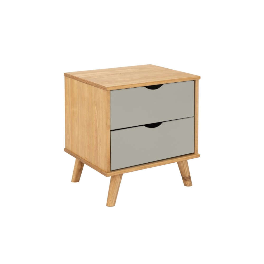 Mesa De Luz Madera Maciza Nordica 2 Cajones - Linea Dublin Mesa De Luz Madera Maciza Nordica 2 Cajones - Linea Dublin