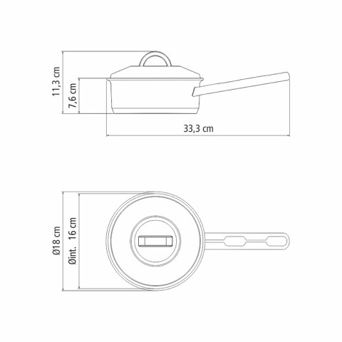 Olla con mango Ø16 cm 1,40 lts "Solar" TF1656