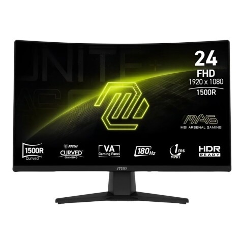 Monitor Gamer Curvo MSI 24" MAG 242C FHD 180 Hz 1 ms Negro Monitor Gamer Curvo MSI 24" MAG 242C FHD 180 Hz 1 ms Negro