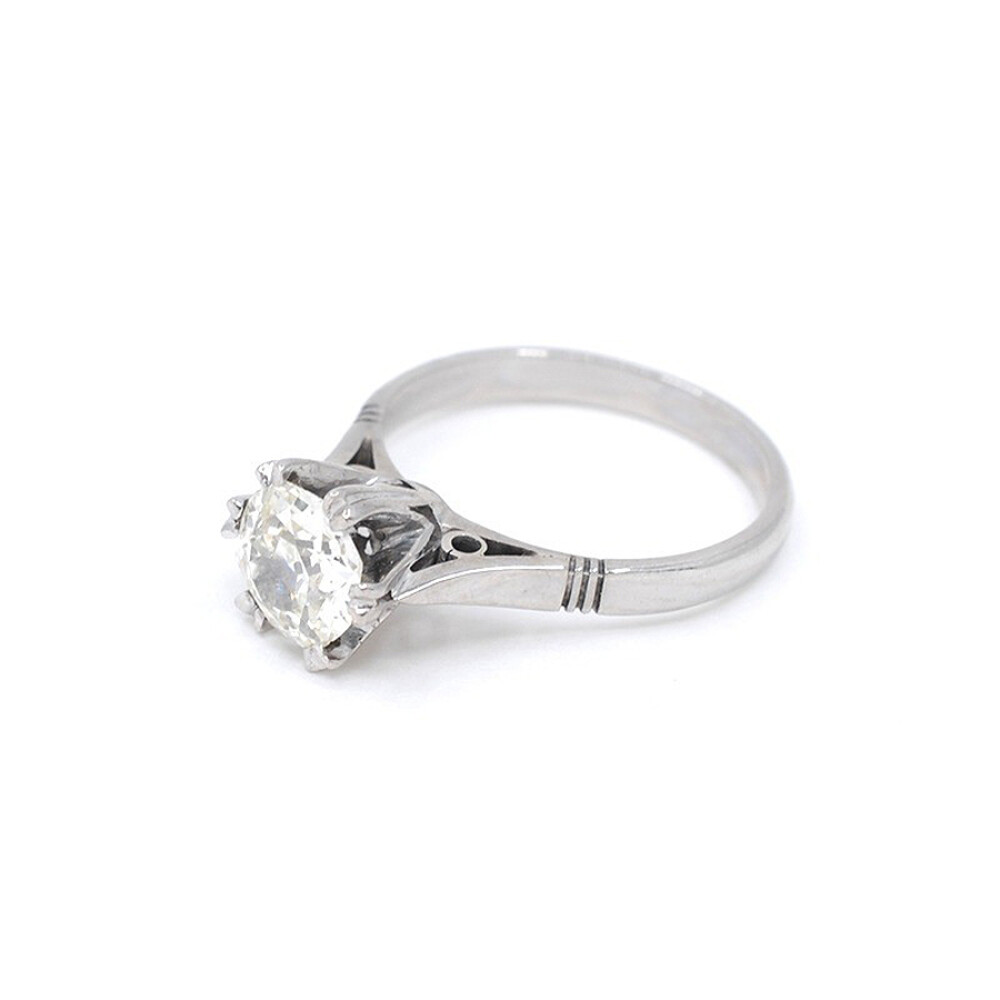 Anillo En Oro Blanco 18K Y Brillante Anillo En Oro Blanco 18K Y Brillante