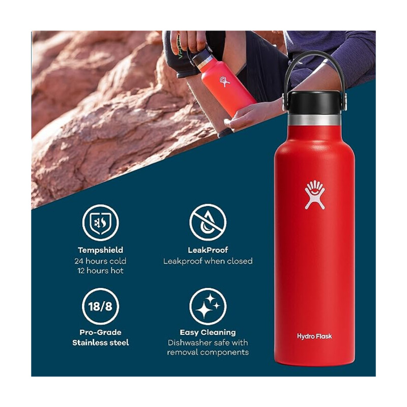 Botella Hydro Flask 20 OZ Standard Mouth - Rojo Botella Hydro Flask 20 OZ Standard Mouth - Rojo