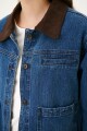 CHAQUETA JEAN CUELLO CHOCOLATE