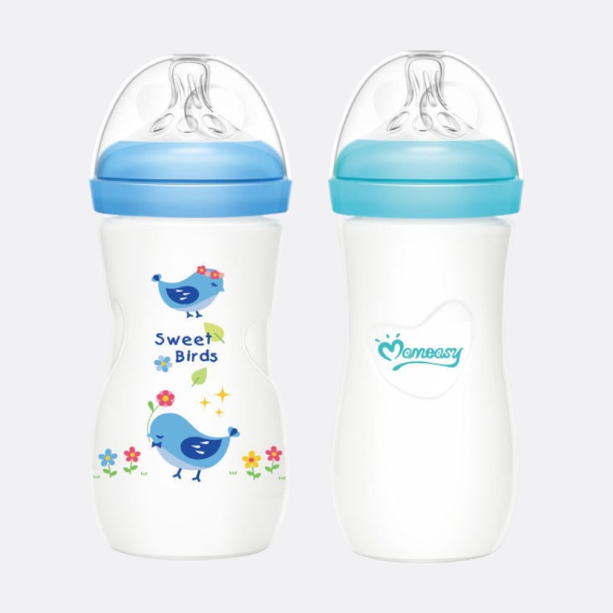 Set De Mamaderas X2 - Celeste 