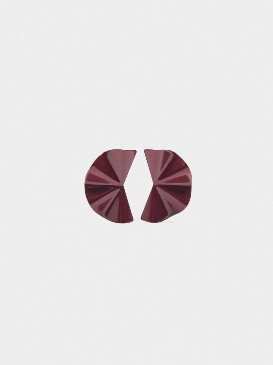 Pendientes Con Relieve Y Esmalte - burdeos 