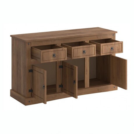 MEX011 APARADOR 3 PUERTAS 3 CAJONES Mueble Aparador Línea Mexicana RUSTICO MEX011 3 Puertas 3 Cajones - Nogal