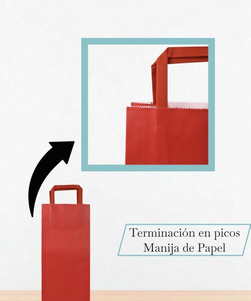 Bolsa lisa acuario 14x08x40 cm, para botella ROJO