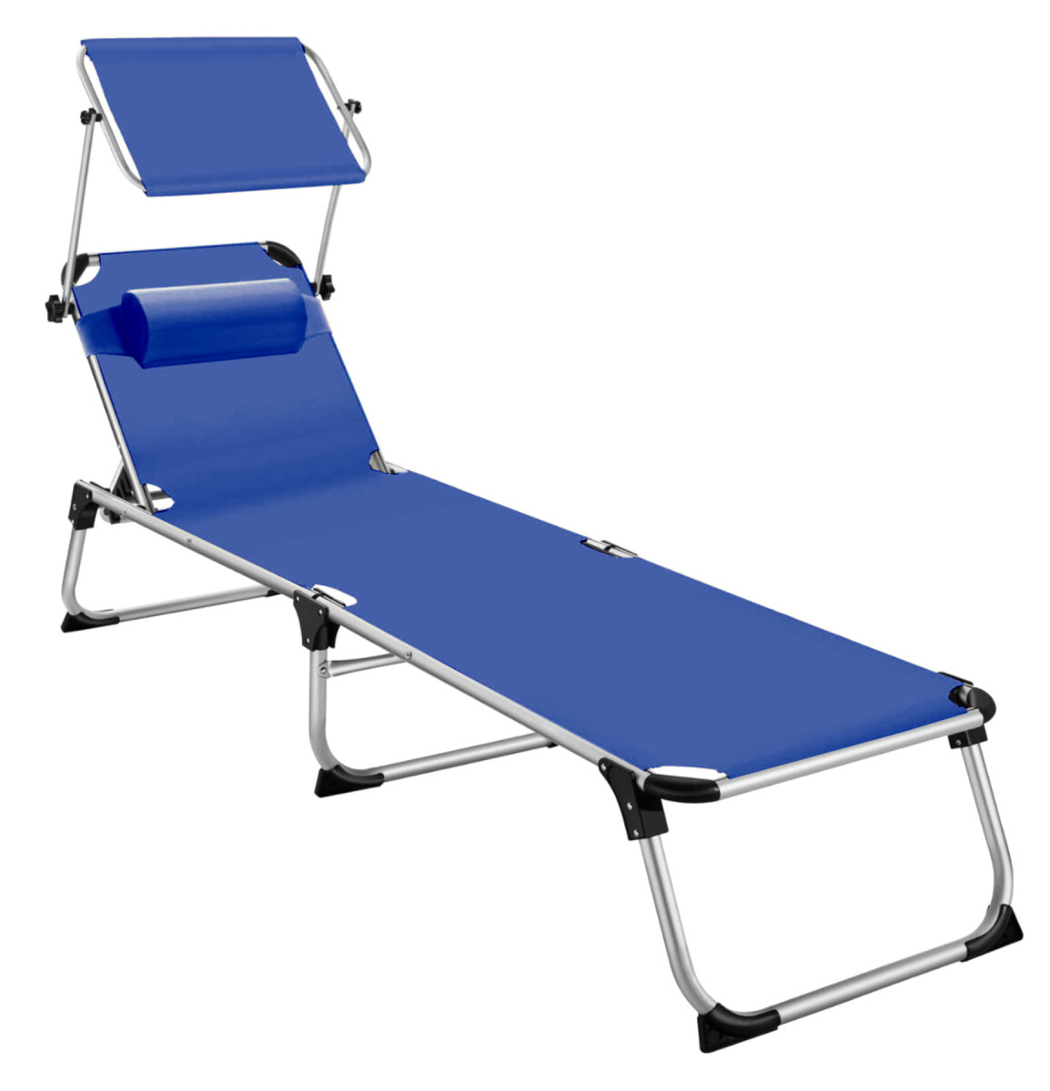 Catre Silla plegable con toldo y almohada - Azul 