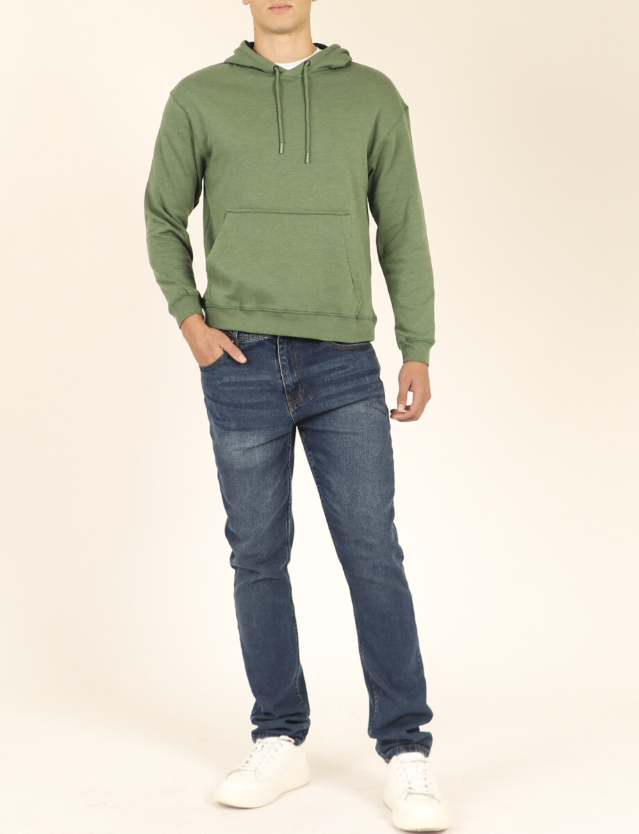 470914 SWEATER CANGURO HARRY Verde Claro Melange