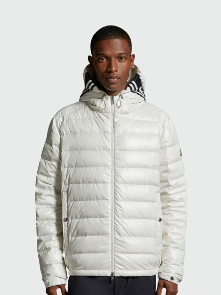 Moncler -Chaqueta con capucha ajustable, rellena de plumas, CORNOUR Blanco