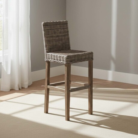 BUTACA TABURETE BAR RATTAN NATURAL-BEIGE INDAH