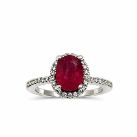Anillo con Rubi y Zirconias Anillo con Rubi y Zirconias