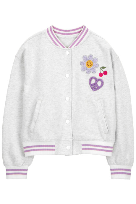 Campera de algodón, con bordados Sin color