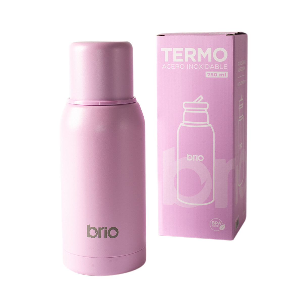 Termo Acero Inox 750 Ml brio Con Pico Cebador - Lavanda 