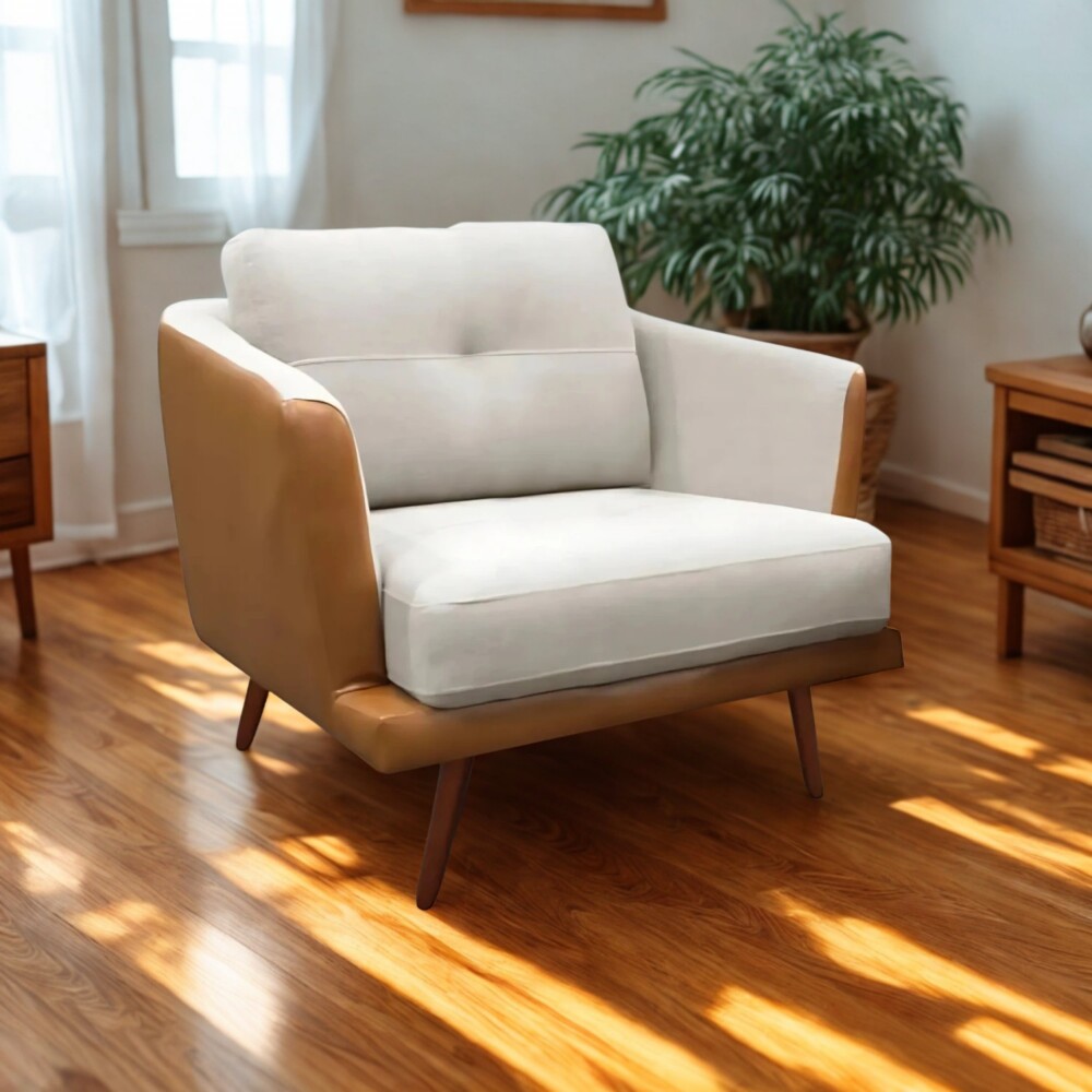 Sillon Poltrona 1 Cuerpo Triunfo Marron y beige