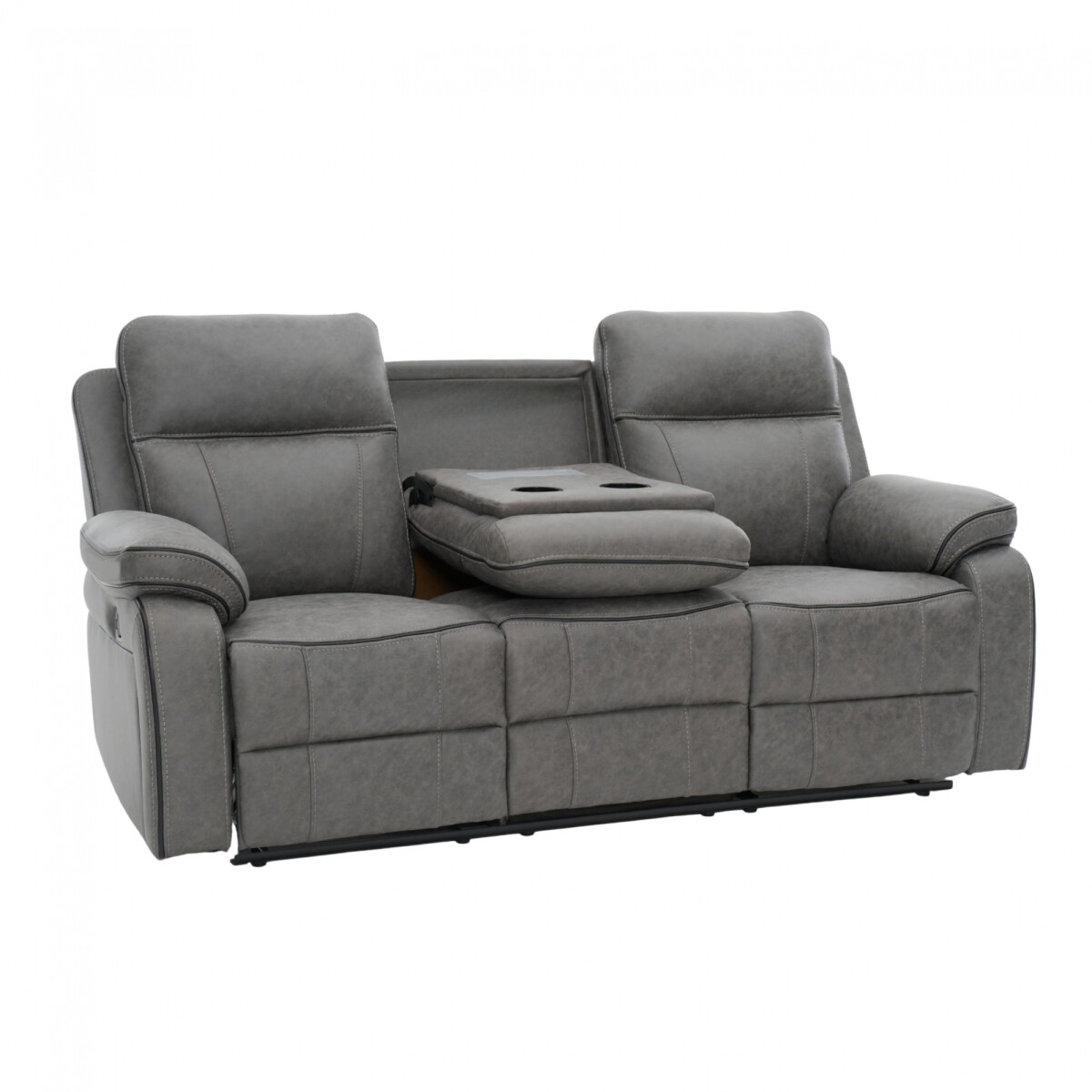 Sillón Recliner Apollo - 3 Cuerpos Marrón - Gris 