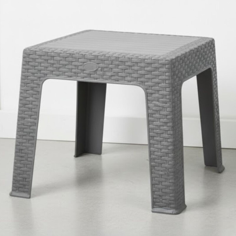 Mesa ratán 43x43 GRIS