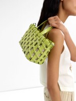 Bolso Tote Trenzado Con Nudos lima