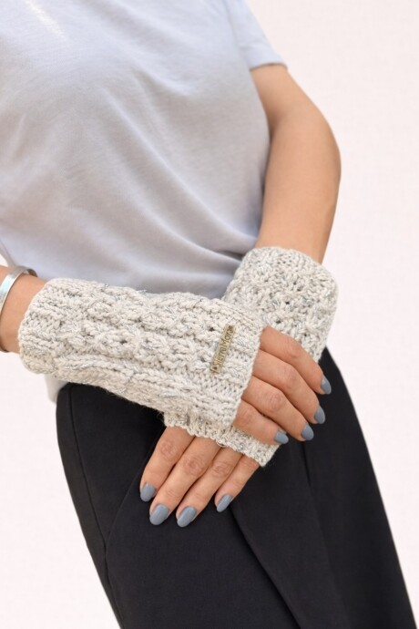 Warm Gloves Crochet Gris Claro / Plateado