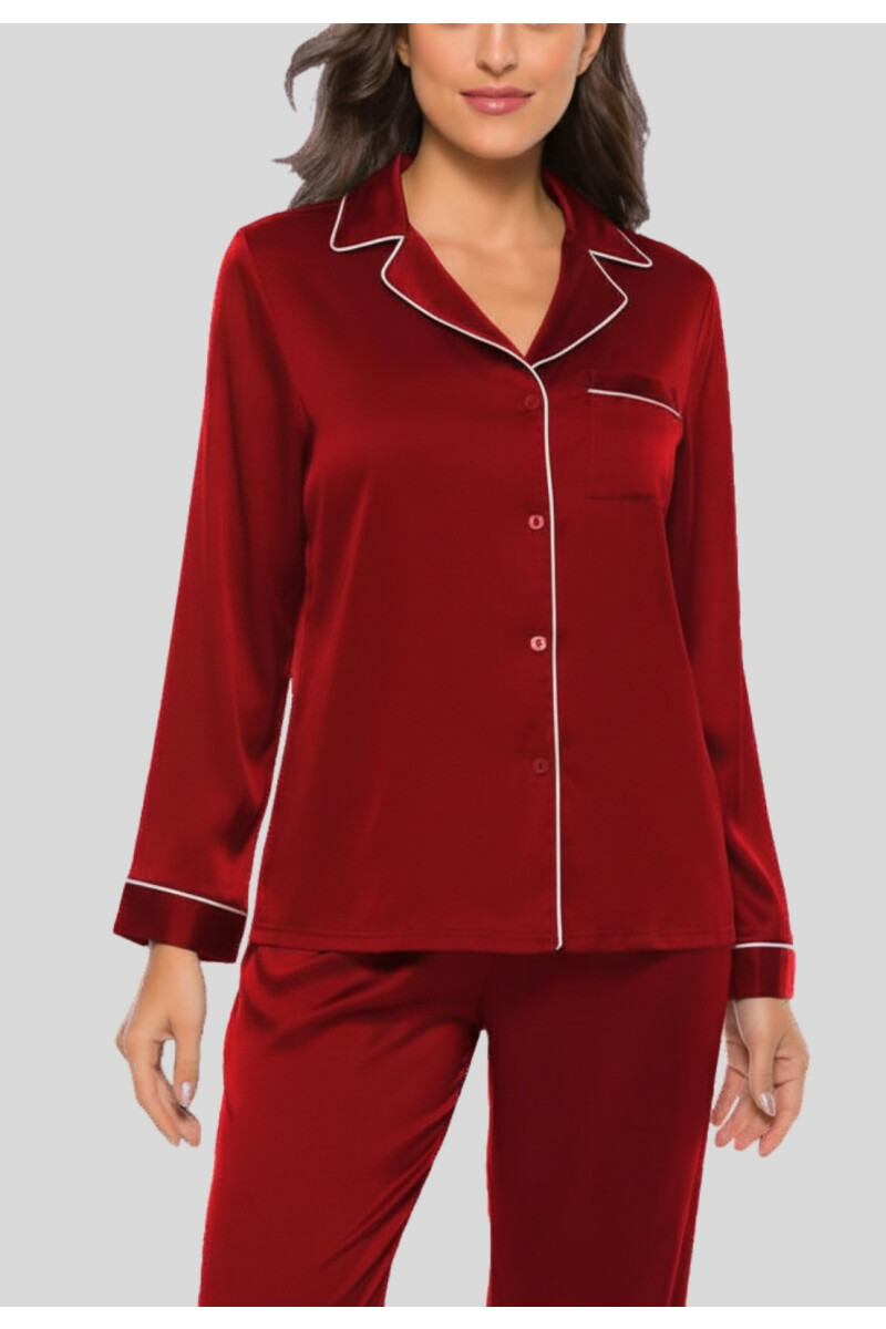 PIJAMA SEDA ROJO