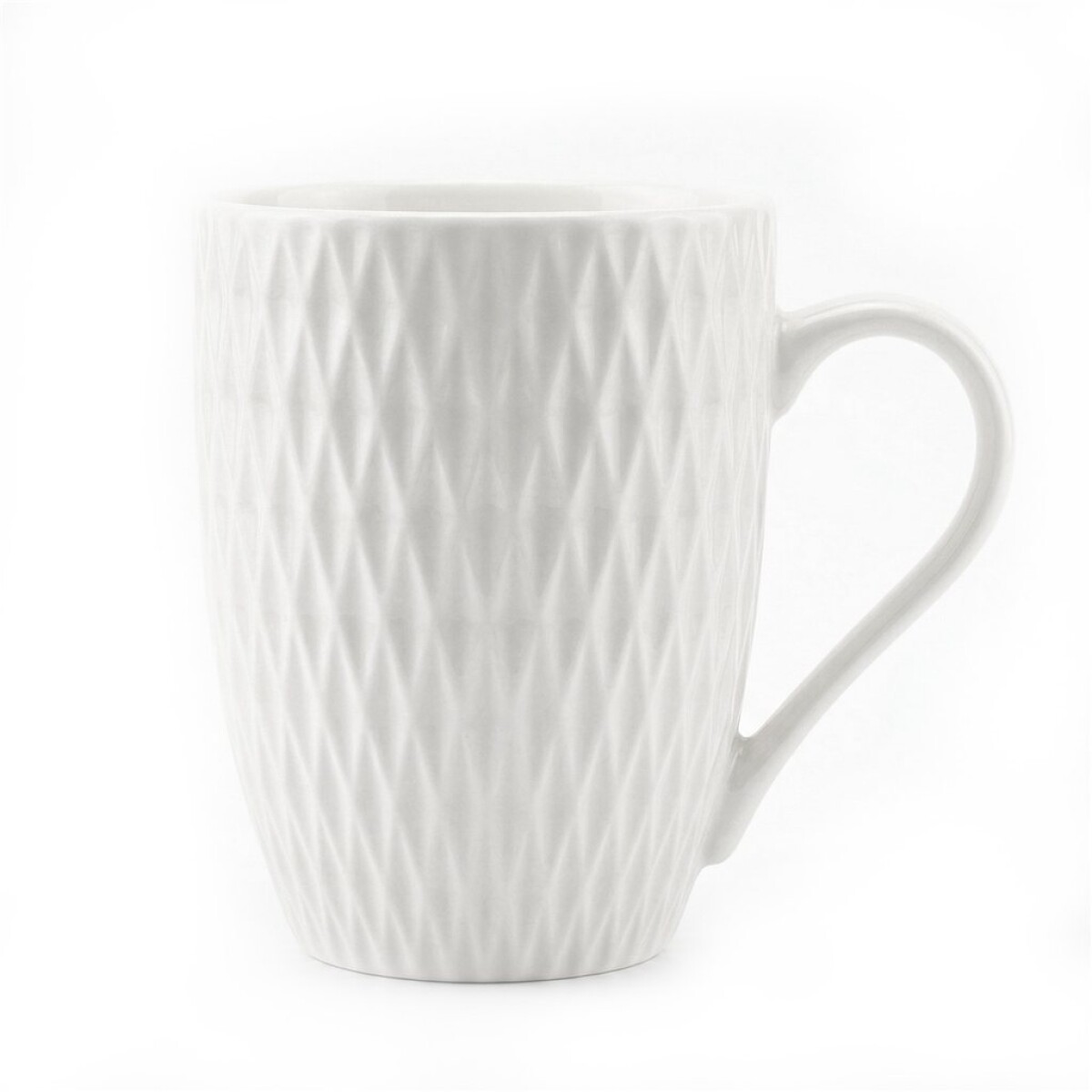 SET X4 TAZAS DISEÑO DIAMANTE 360ML 8.5X10.5CM BCO 