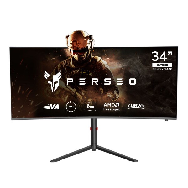Monitor Gamer Perseo 34" Curvo Hermes 180hz Hdmi Dp MONITOR PERSEO 34" CURVO HERMES 180HZ