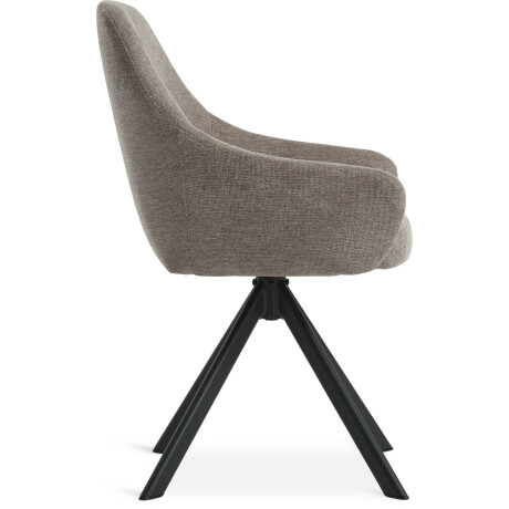 Silla De Comedor Rostrup Giratoria Tela Arena/Negro