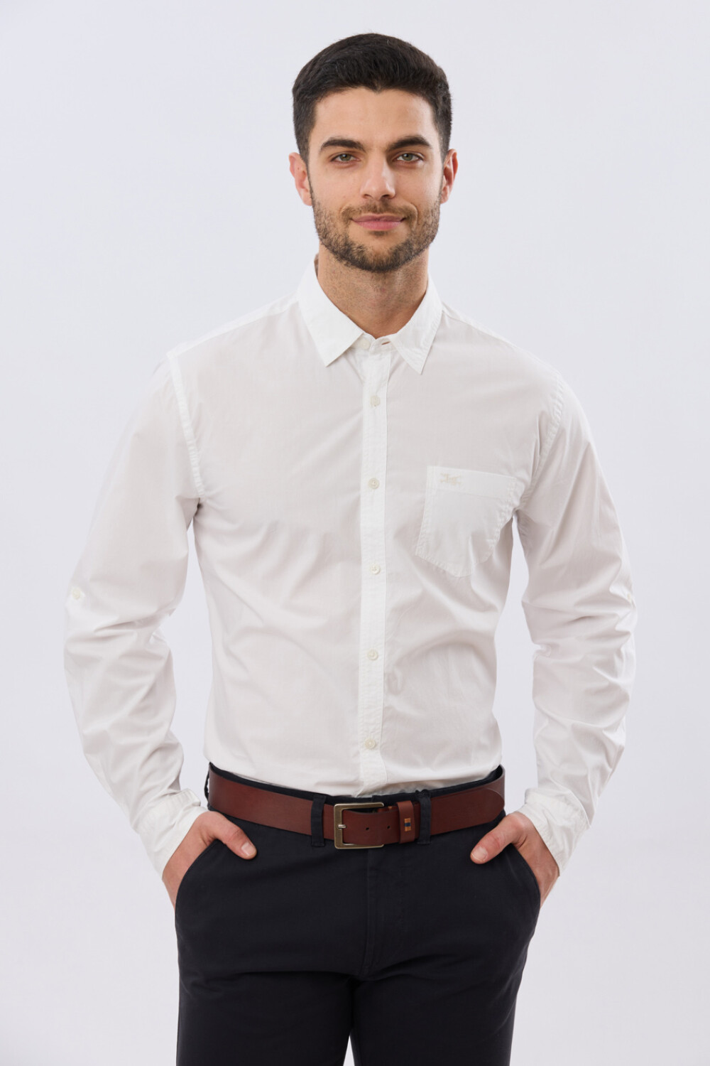 CAMISA LISA DE ALGODÓN Blanco