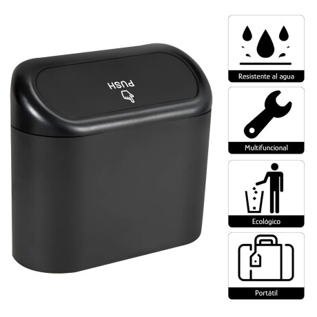 Set x2 Mini Papeleras Auto Portátil Universal TapaAutomática Negro