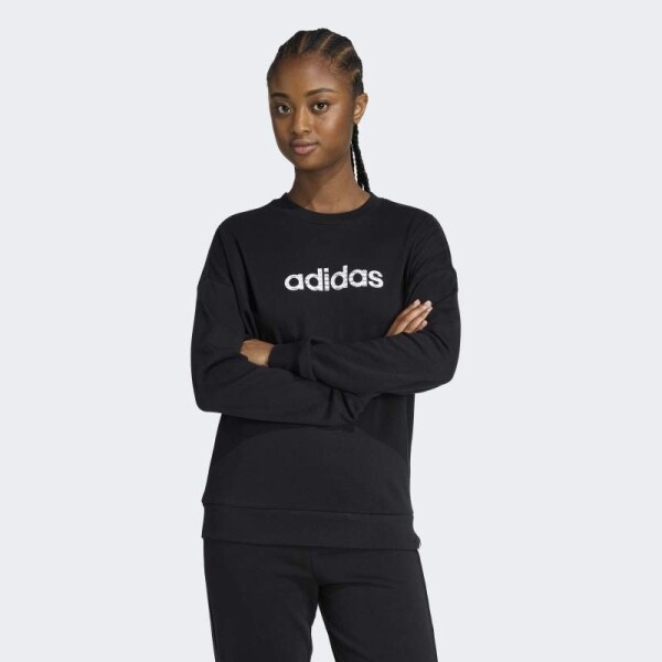 Buzo Adidas Essentials Big Linear French Terry Negro