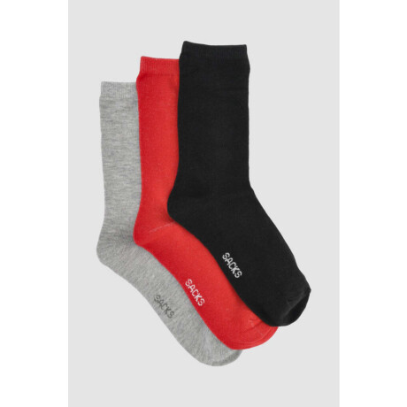 Pack de tres medias lisas. de algodón. en varios colores sur Variante 30