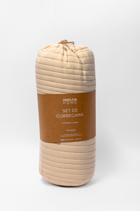 Cubrecama 1 Plaza Microfibra Washed Taupe / Mink / Vison
