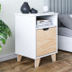 Mesas De Luz Melaminico 18mm Madera Nórdica Dormitorio Blanco