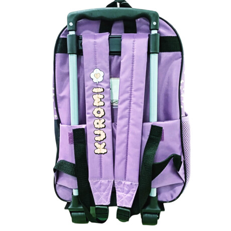 Mochila Infantil Kuromi C/carro 40cm Rueditas Escolar Violeta