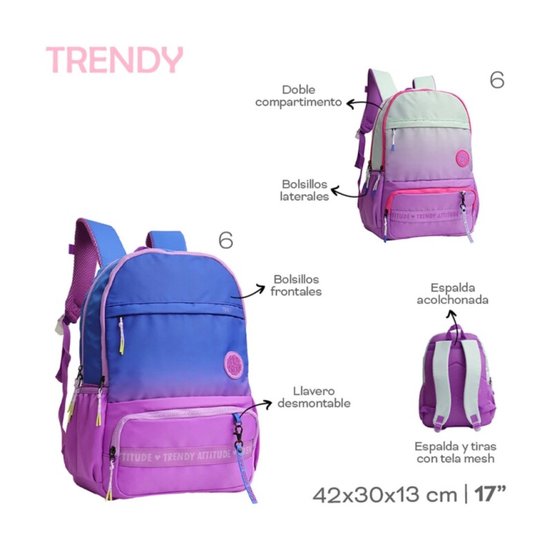 Mochila Trendy diseño Attitude Azul