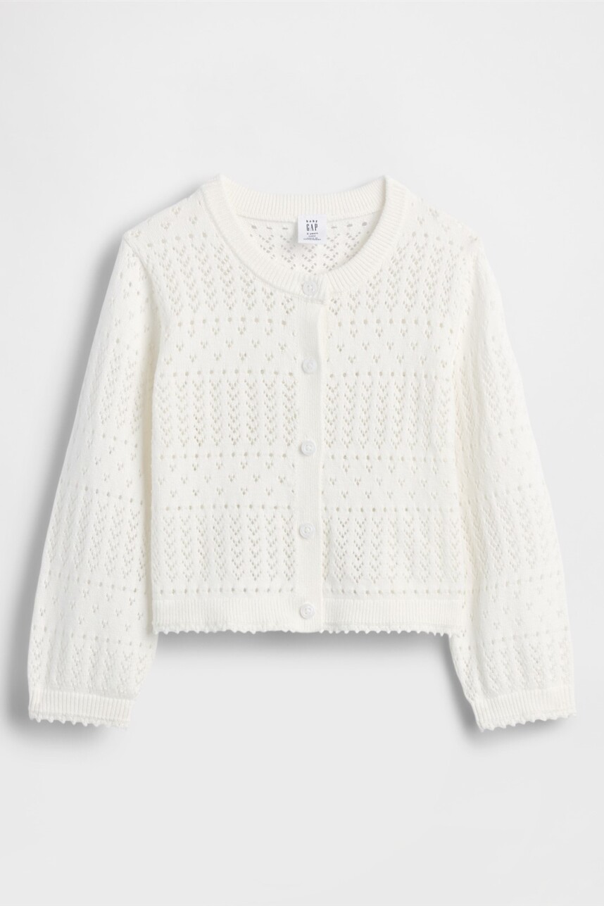 Saco Pointelle Toddler Mujer New Off White