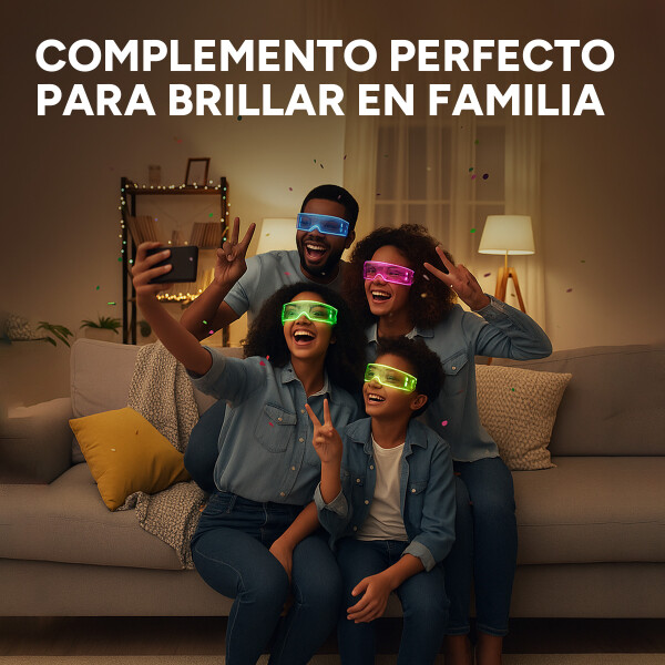 Gafas Lentes LED RGB Luces Colores Fiestas Cotillon Eventos Variante Transparente