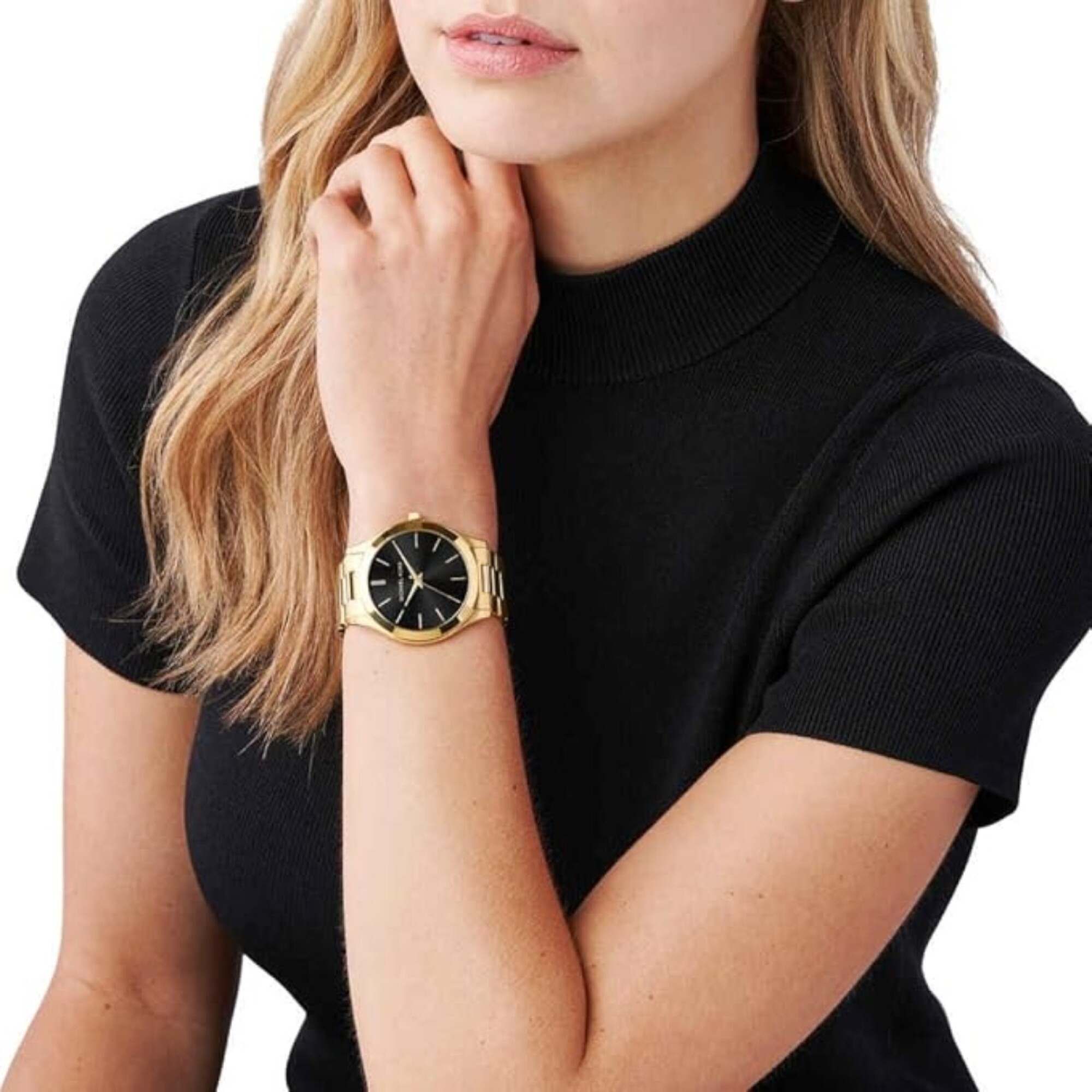 Reloj MICHAEL KORS SLIM RUNWAY Acero Dorado Esfera 44mm — WatchMe