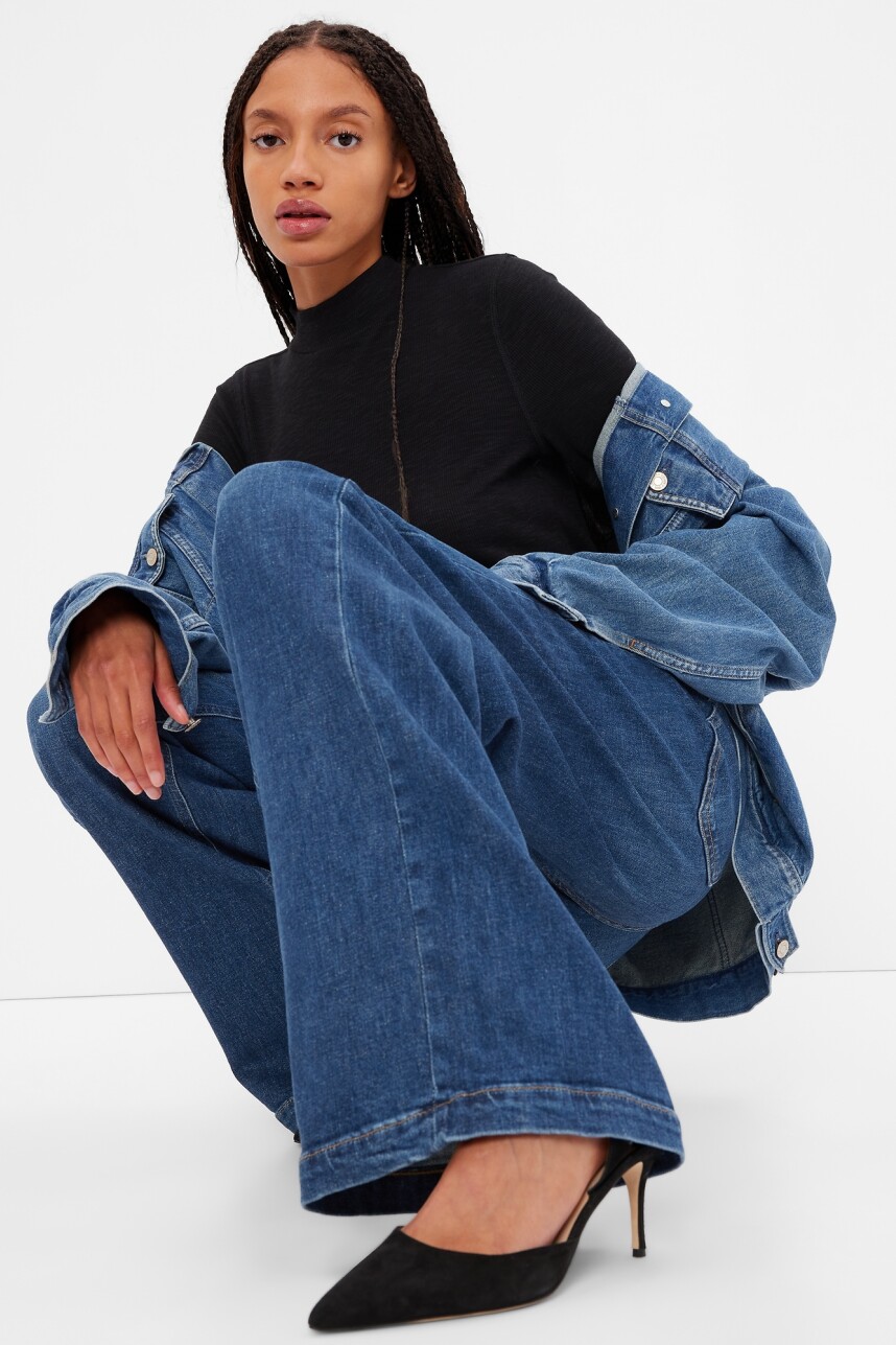 Jean Stride Tiro Alto Mujer Dark Wash