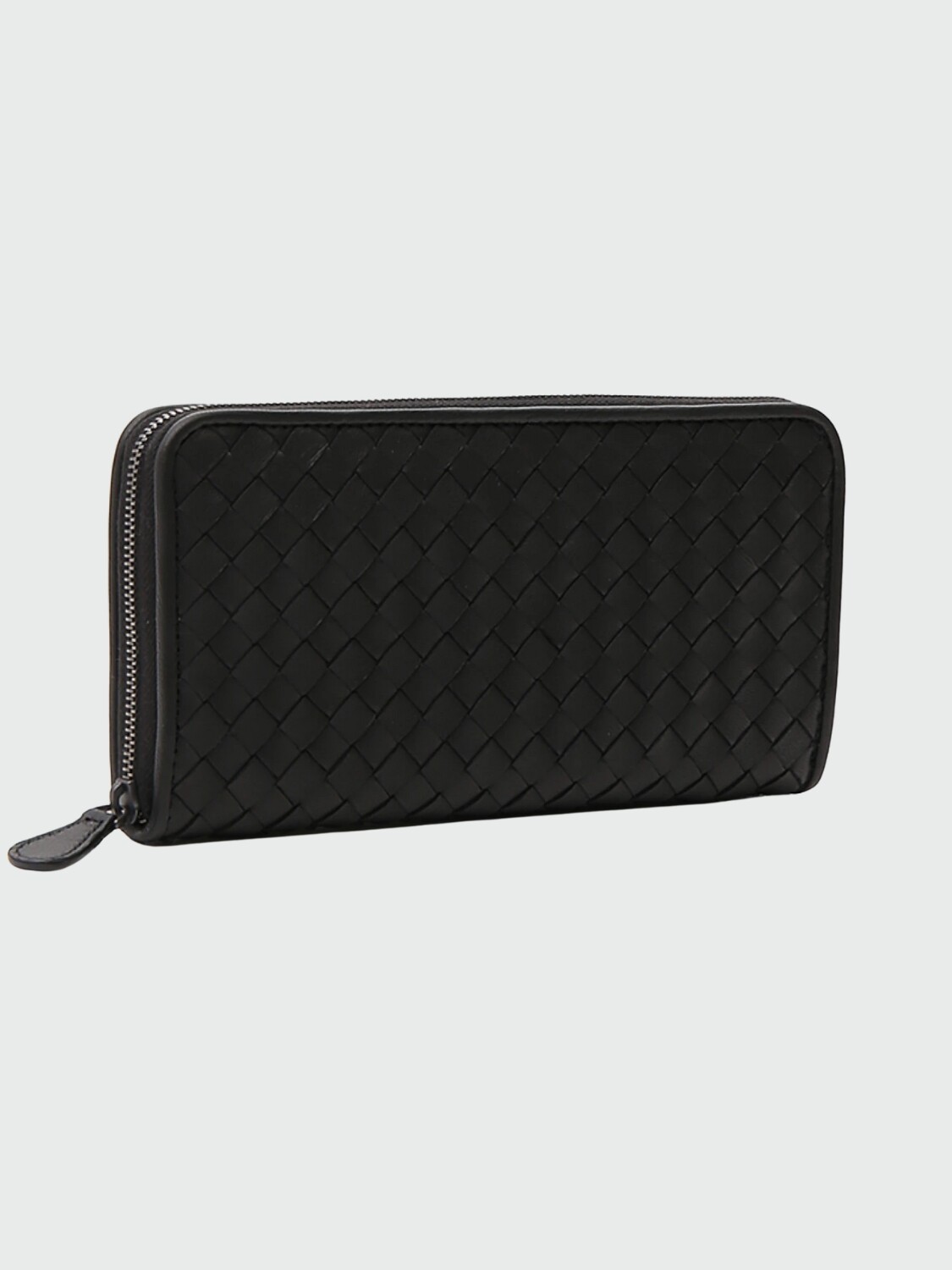 Billetera Continental de cuero Bottega Veneta, Intrecciato Negro