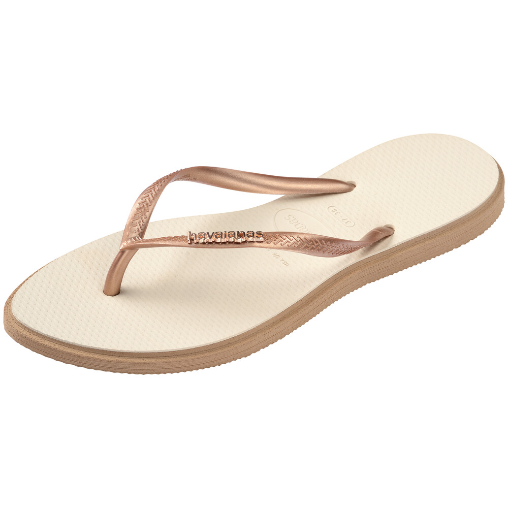 Sandalias Havaianas Slim Point FC Mujer Rose Gold/Beige Paja