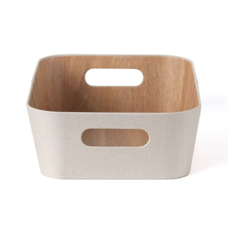 Organizador Con Asas Ext Tela Crema 26.2X37.5X11Cm